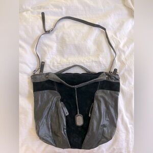 🖤 BCBGMAXAZRIA 🖤 Black suede and leather  Shoulder Bag